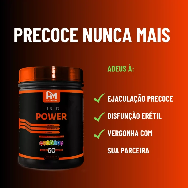 Libid Power Estimulante Sexual Aumento Peniano Prolonga Ereção 60 Caps