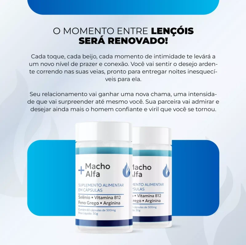 Macho Alfa Estimulante Sexual Prolonga Ereção Aumenta Libido 60 Caps