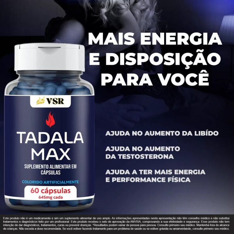 Tadala-Max-estimulante -Sexual-Masculino-Disfunção-Erétil-60-caps