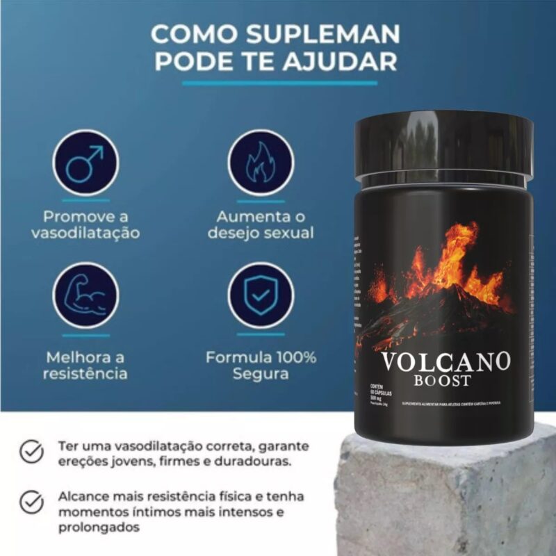 Volcano Boost Estimulante Sexual Masculino Disfunção Erétil 60 Caps