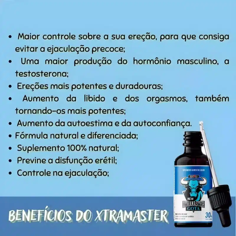 Xtramaster Gotas Estimulante Sexual +Libido Retarda Ejaculação 30 ml