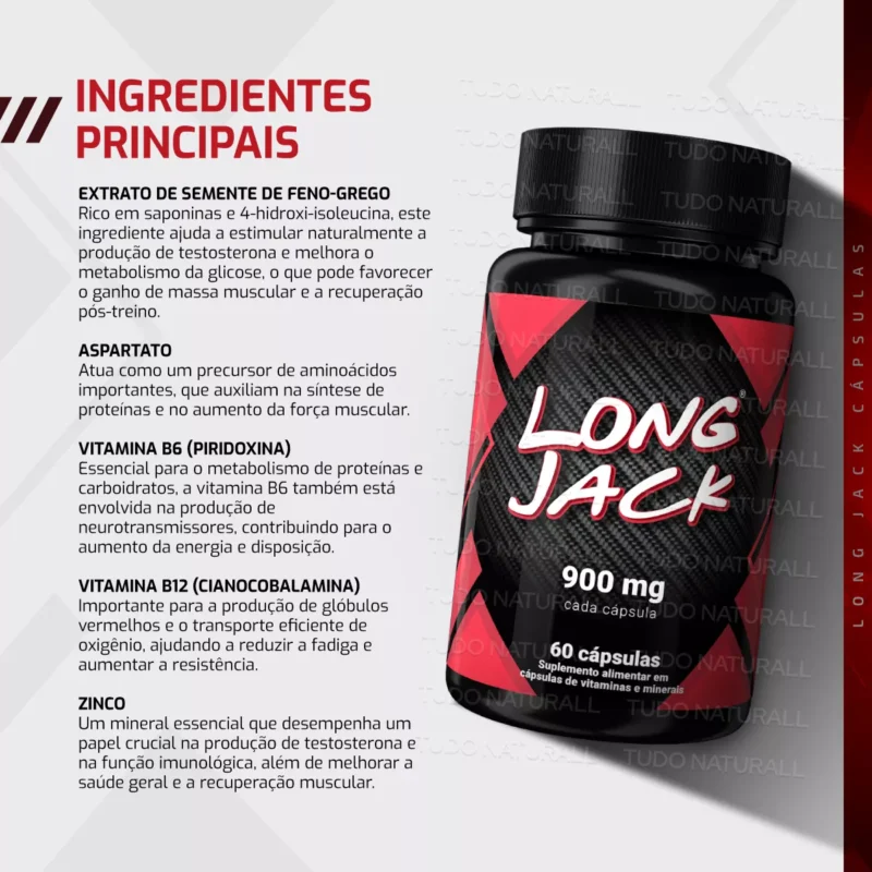 Long Jack Estimulante Aumento da Libido e Desempenho Sexual 60 Caps libidos vita