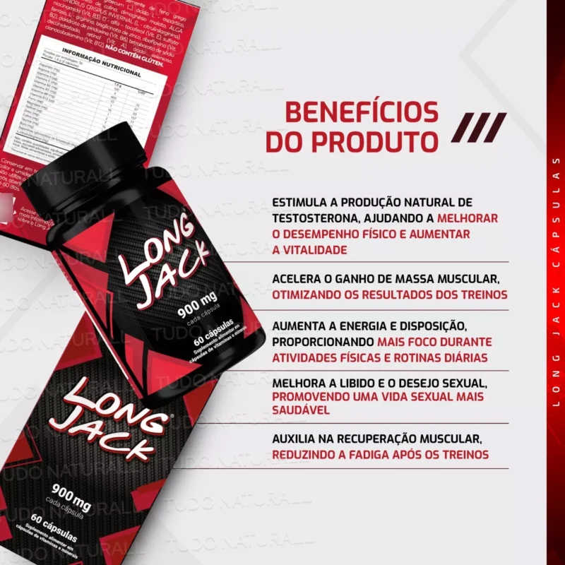 Long Jack Estimulante Aumento da Libido e Desempenho Sexual 60 Caps libidos vita