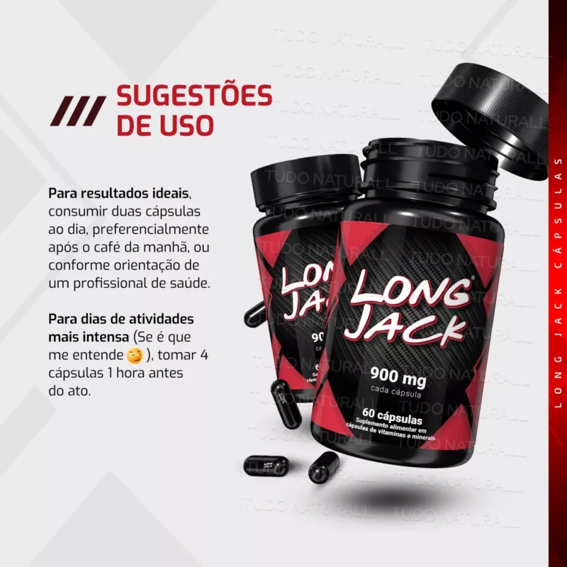 Long Jack Estimulante Aumento da Libido e Desempenho Sexual 60 Caps libidos vita