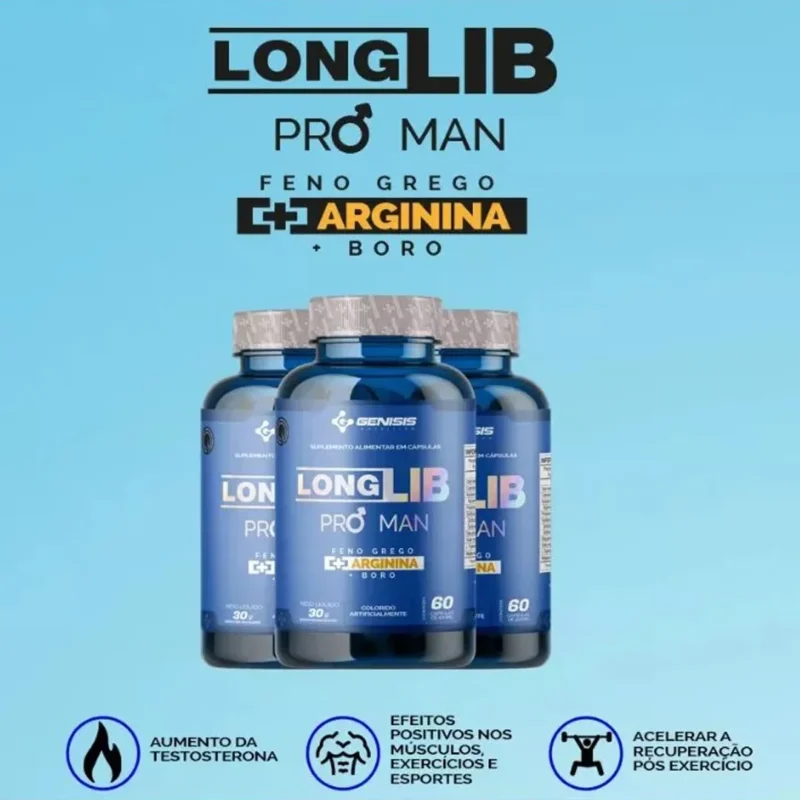 LongLib Pro Man Estimulante Aumento da Libido e Testosterona 60 Caps libidos vita