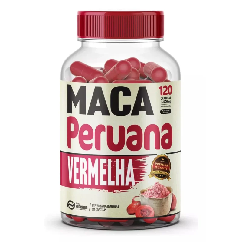 Maca Peruana Vermelha Pura Premium Aumenta Libido 120 Caps libidos vita