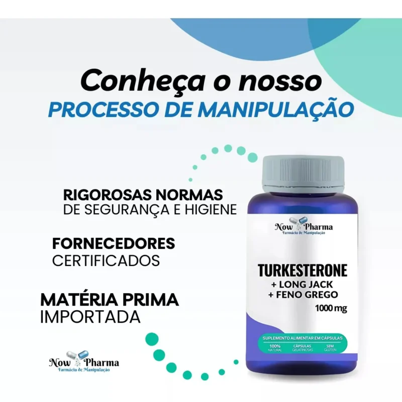 Turkesterone Long Jack Feno Grego Melhora Libido e Desempenho Sexual 60 Caps